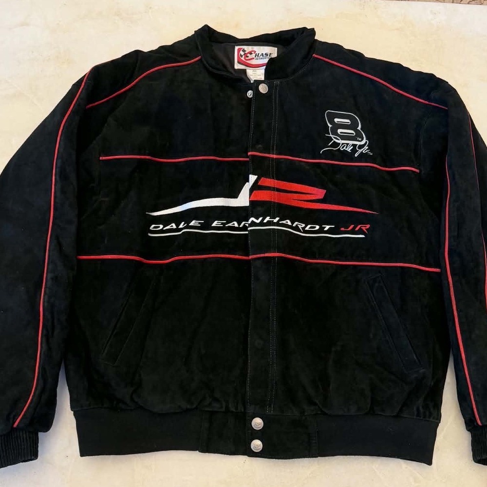 Chase Authentics Dale Earnhardt Jr Budweiser Suede Racing Jacket XXL Black